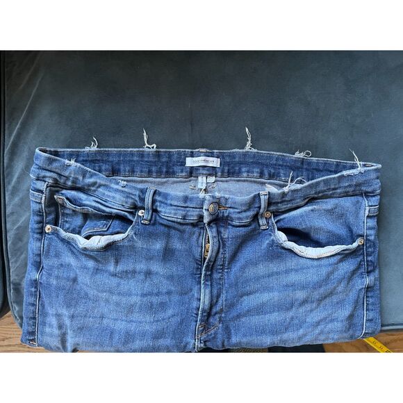 GOOD AMERICAN Blue Denim Good Legs Distressed Hem Jeans Pants Women's Size 29 - Picture 11 of 11